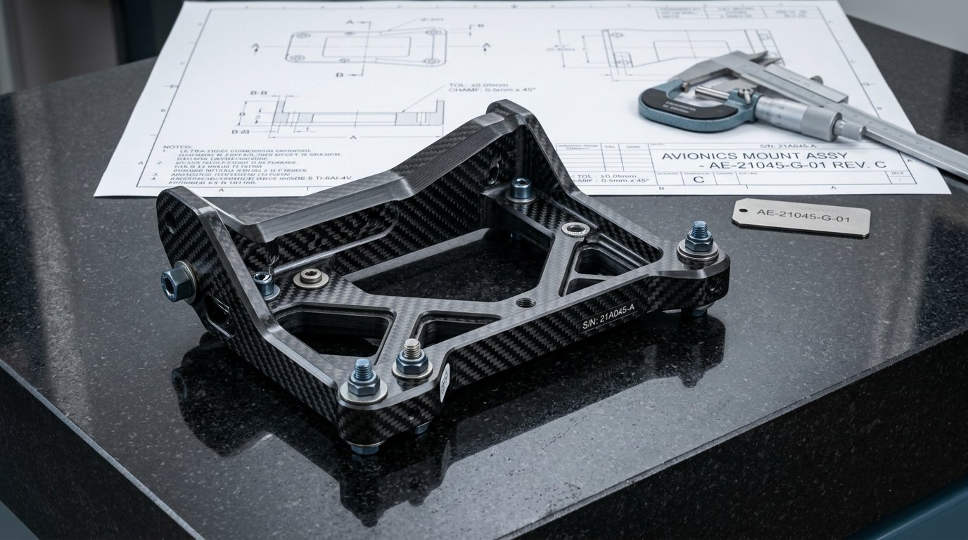 Aerospace Carbon Fiber Avionics Bracket Assembly